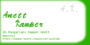 anett kamper business card